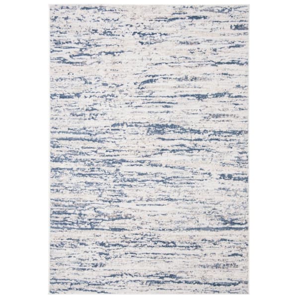 SAFAVIEH Amelia Ivory/Blue 5 ft. x 8 ft. Abstract Striped Area Rug