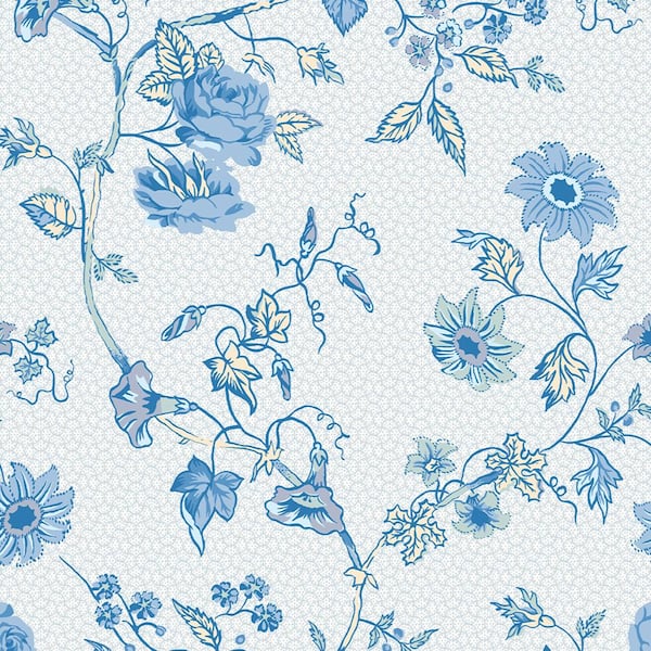 Laura Ashley Rambling Rector Blue Sky Removable Wallpaper Sample
