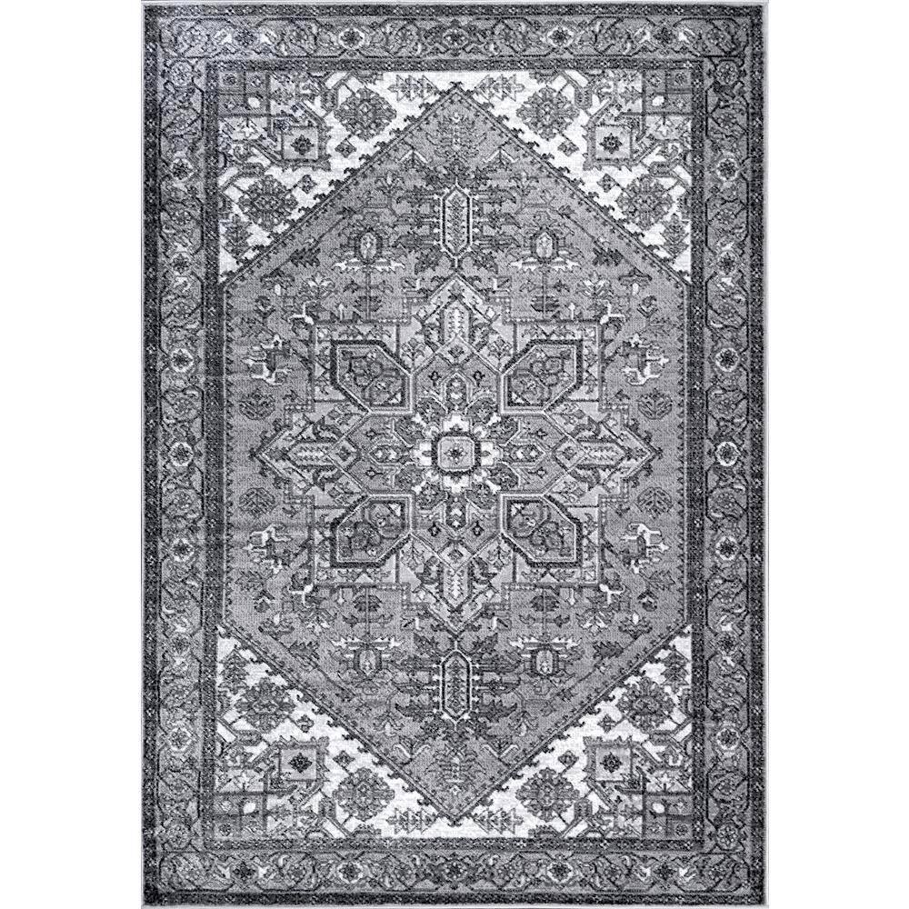 nuLOOM Sara Medallion Gray 8 ft. x 10 ft. Area Rug LPCT08A-8010 - The ...