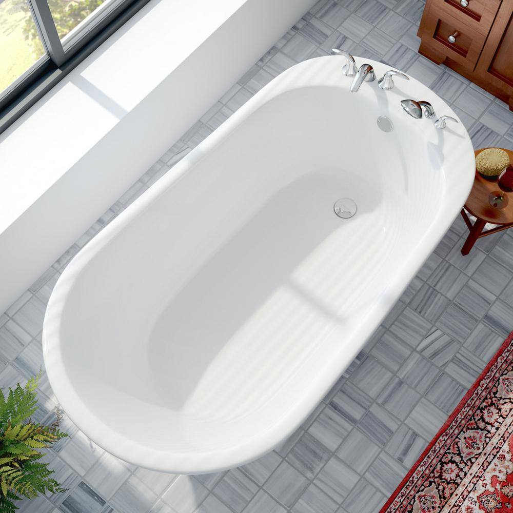 Seneca 60" White Acrylic Freestanding Soaking Tub