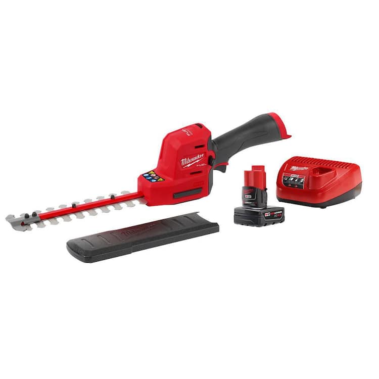 Milwaukee M12 FUEL 8 in. 12V Lithium-Ion Brushless Cordless Hedge Trimmer Kit with 4.0 Ah Battery and Charger