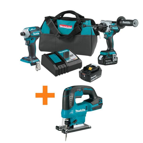 Makita 18V LXT 12 Piece Monster Tool Kit with 4 x 5.0AH Batteries Charger &  Case
