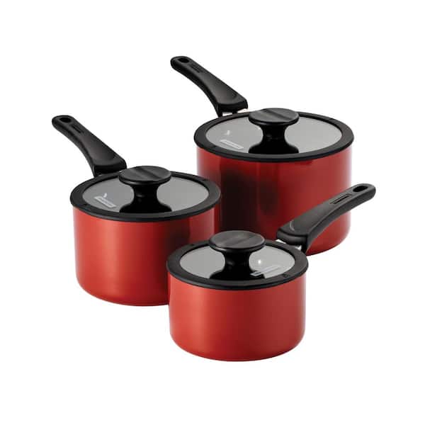 Tramontina 6-Piece Stackable Nonstick Sauce Pan Set Assorted Colors 