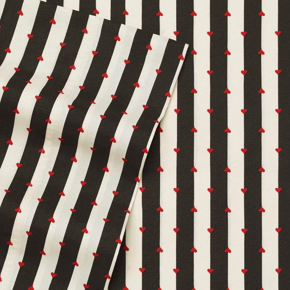 Black and White Striped Twin XL Microfiber Sheet Set