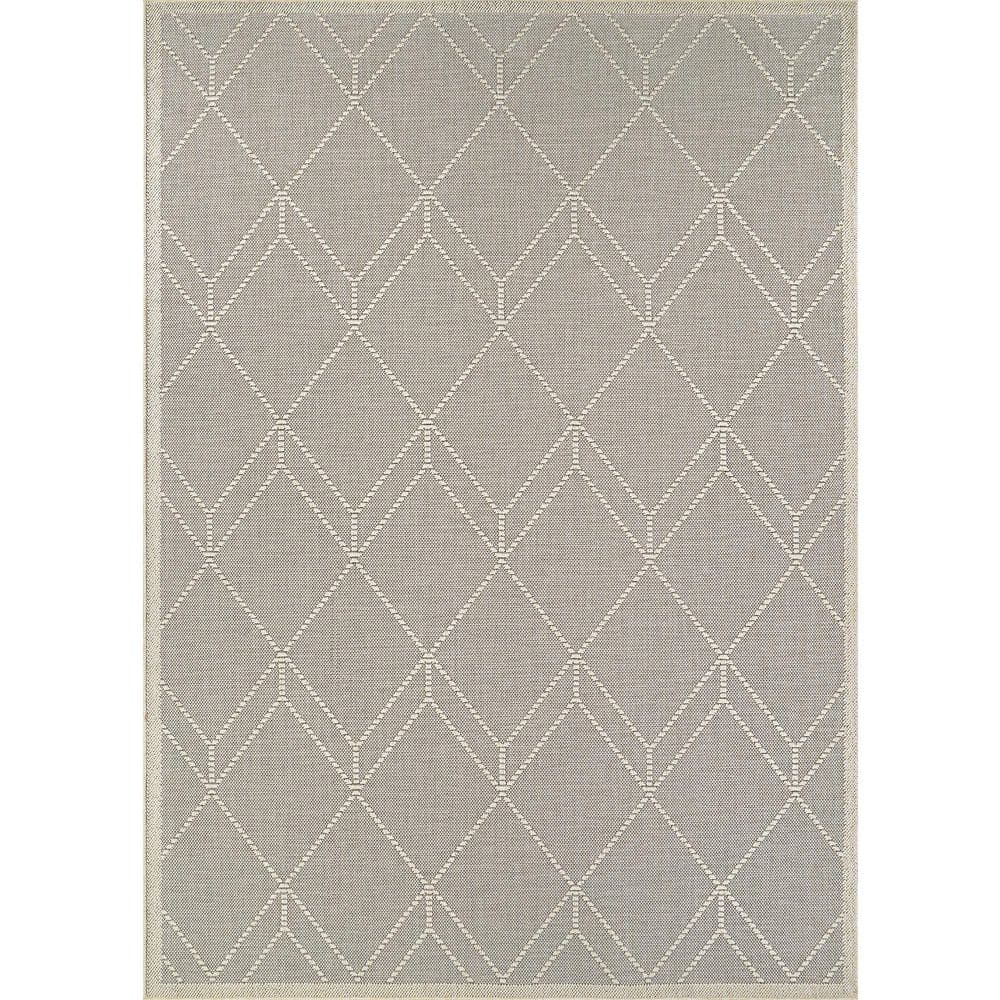 Liguria Noli Dove Grey 5 ft. x 8 ft. Contemporary Flatweave Geometric Polypropylene Rectangle Indoor/Outdoor Area Rug price history on PriceWatchPro