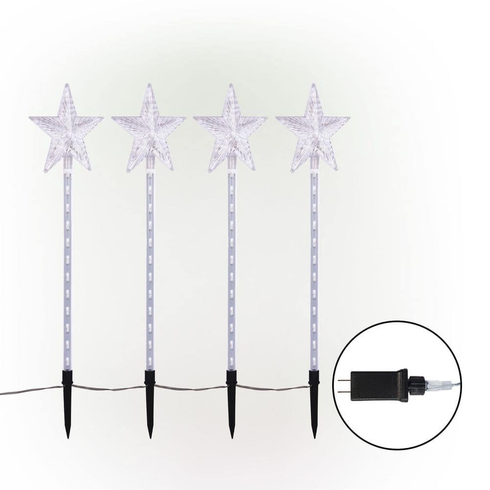 Shooting Star LED Pathway Stakes, 4-Pack, Cool White