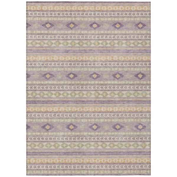 Chantille Machine Washable Indoor/Outdoor Abstract ACN3124 Lavender 5 ft. x 7 ft. 6 in. Area Rug