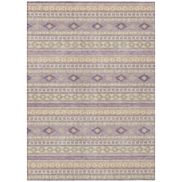 Chantille Machine Washable Indoor/Outdoor Abstract ACN3124 Lavender 9 ft. x 12 ft. Area Rug