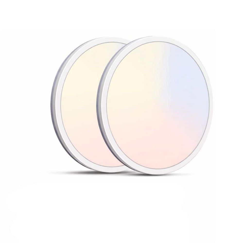 12 in. Standard LED Semi-Flush Mount Ceiling Light, 24W 3000K/4000K/5000K Selectable, Dimmable Ceiling Lights, 2 Pack price history on PriceWatchPro