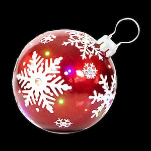 1.5 ft. 24-Light LED Jeweled Ball Ornament with Snowflake Design