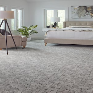 Posh Patterns Vibrant Gray 37 oz. Polyester Pattern Installed Carpet