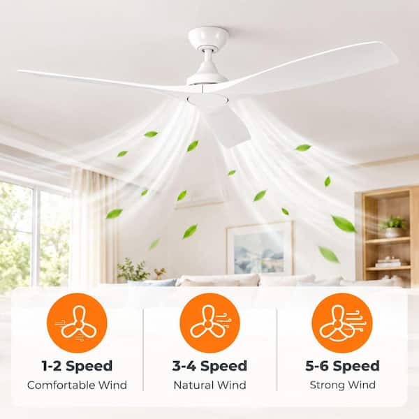 Parrot Uncle シーリングファン F3105 リモコン付 Parrot Uncle 52 in. Indoor/Outdoor Modern Matte White Ceiling Fan