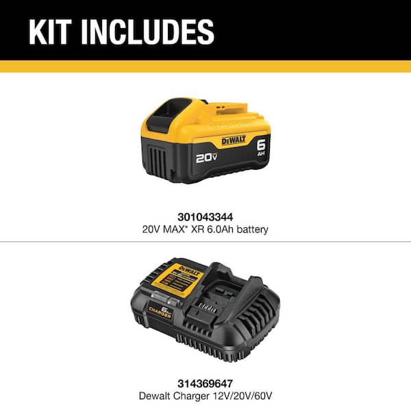 20V MAX Lithium-Ion 6.0 Ah Battery and Charger