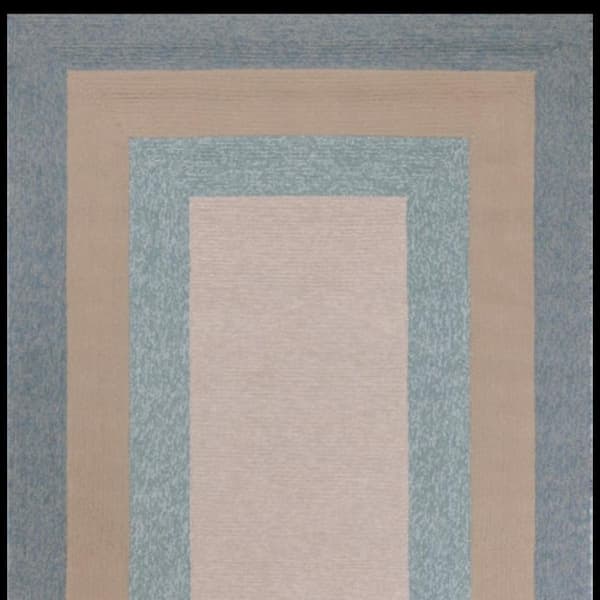 Blue, Beige 8 ft. x 11 ft. Hooked Polypropylene Rectangle Indoor/Outdoor Area Rug