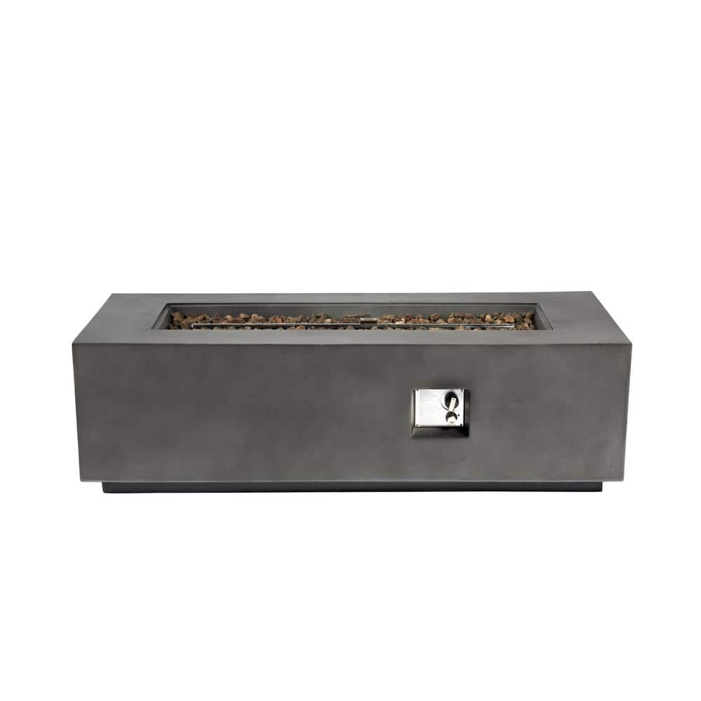 60 in. Outdoor Propane Fire Pit Table, 60,000 BTU Rectangular Gas Fire Pit 