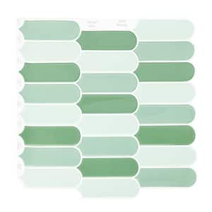 12 in. x 12 in. x 0.04 in. Vinyl Peel and Stick Backsplash Tile, Decorative Wall Tile Backsplash in Light Green(10-Pack)