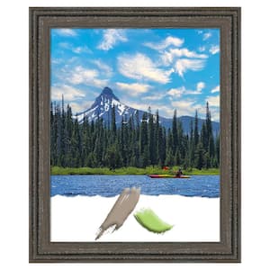 Upcycled Brown Grey Wood Picture Frame Opening Size 16x20 in.
