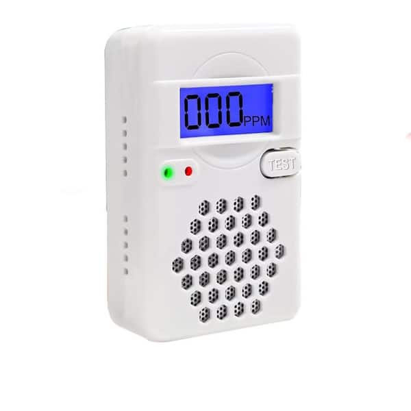Carbon Monoxide Detector Alarm with Digital LCD Display, Portable Battery-Powered, Test-Reset Button, UL2034 Compliant