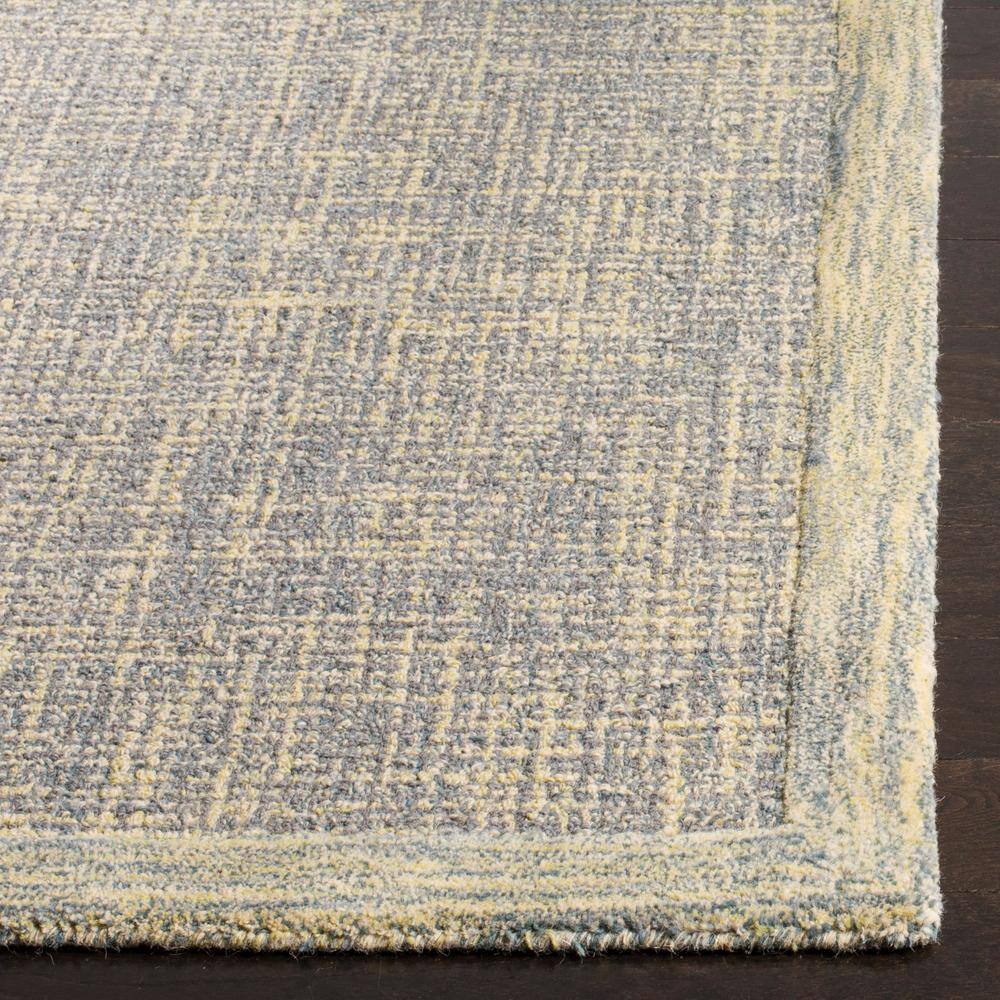 Gold and Grey Abstract Handmade Wool Area Rug
