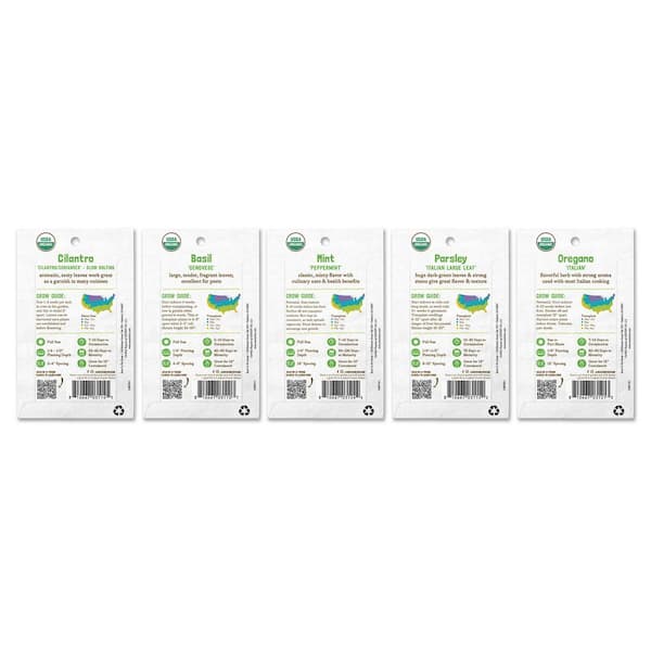 Organic Herb Seeds Variety (5-Pack)