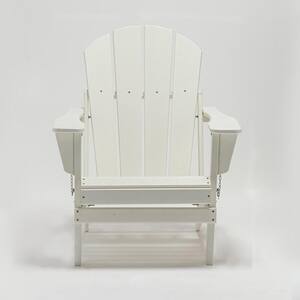 White Outdoor Patio Reclining HDPE Plastic Adirondack Chair