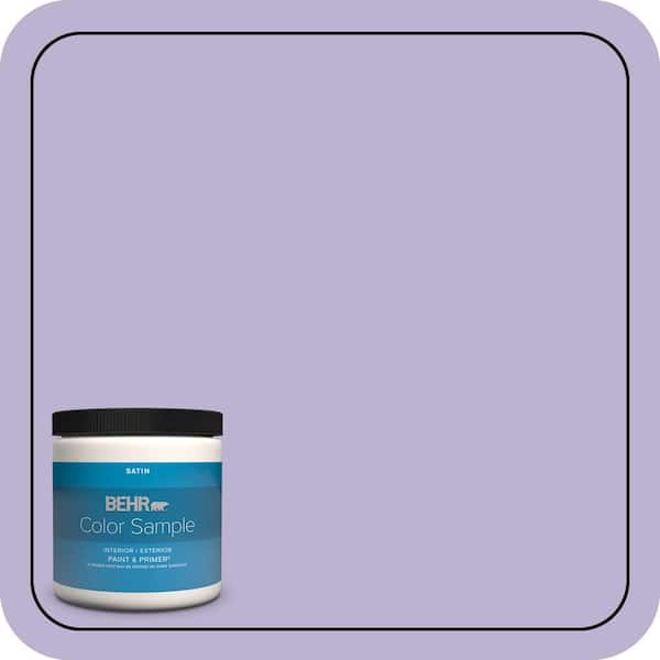 BEHR PREMIUM PLUS 8 oz. #M560-3 Grape Hyacinth Satin Enamel Interior/Exterior Paint & Primer Color Sample