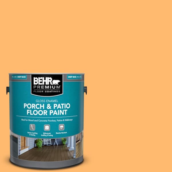 BEHR PREMIUM 1 gal. #P240-5 Cheese Puff Gloss Enamel Interior/Exterior Porch and Patio Floor Paint