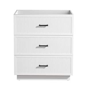 29 in. D x 17.9 in. W x 33.5 in. H MDF Wall Mounted Bath Vanity Cabinet without Top in White with 3-Drawers