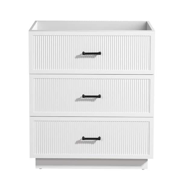 29 in. D x 17.9 in. W x 33.5 in. H MDF Wall Mounted Bath Vanity Cabinet without Top in White with 3-Drawers