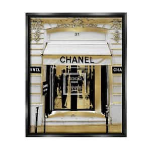 Exquisite Storefront French Architecture by Madeline Blake Floater Frame Architecture Wall Art Print 25 in. x 31 in.