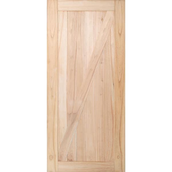 JELD-WEN 36 in. x 80 in. DesignGlide Rustic Z Primed Solid Wood Interior Barn Door Slab