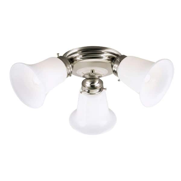 Westinghouse 3-Light Ceiling Fixture Brushed Nickel Interior Flush-Mount with Opal Glass