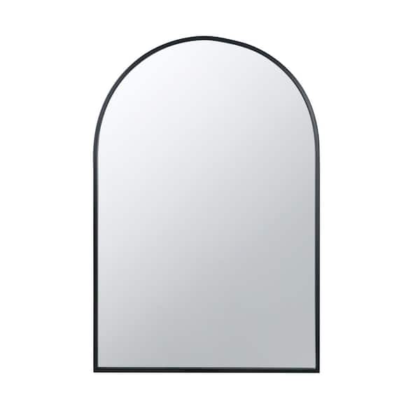 Miscool Anky 24 in. W x 36 in. H Iron Framed Black Wall Mounted Decorative Mirror