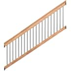 Trex 6 Ft X 36 In Black Enhance Rail And Round Aluminum Baluster Stair Kit Bkrd0636senkhd The Home Depot