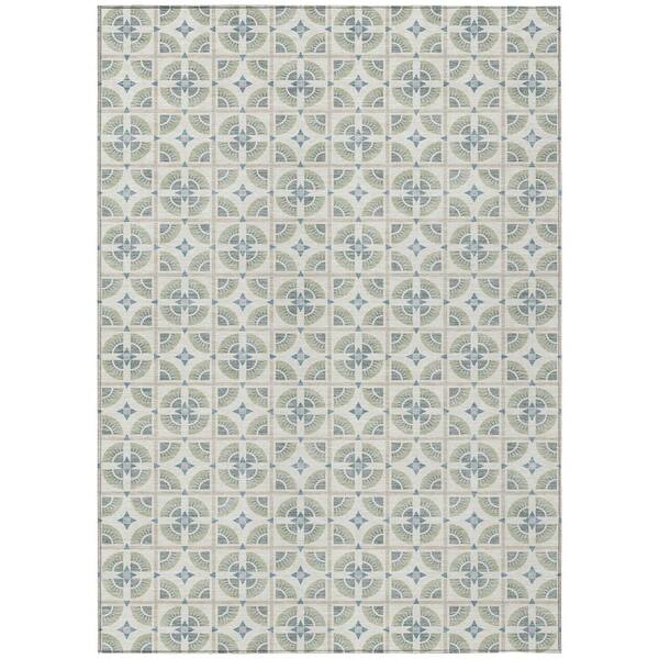 Chantille Machine Washable Indoor/Outdoor Abstract ACN2552 Ivory 10 ft. x 14 ft. Area Rug