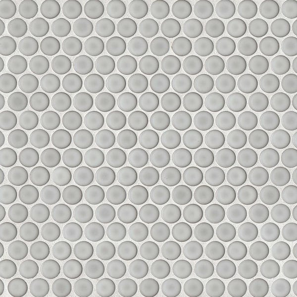 360 Square 3/4 in. x 3/4 in. Glossy Dove Grey Porcelain Mosaic Tile (10 sq. ft./Case)