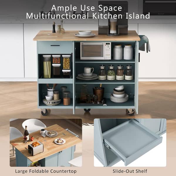 家具・インテリア PACIFIC FURNITURE SERVICE TOWEL CART Coporesell Grey Blue Rubber wood Kitchen Cart with Towel