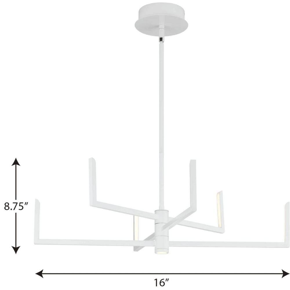 Satin White 28.25" Steel LED Chandelier