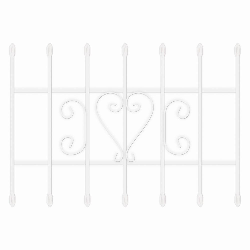 Unique Home Designs 36 in. x 24 in. Su Casa White 7Bar Window Guard