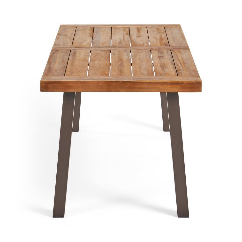 Spanish Bay 69'' Acacia Wood Outdoor Dining Table with Teak Finish