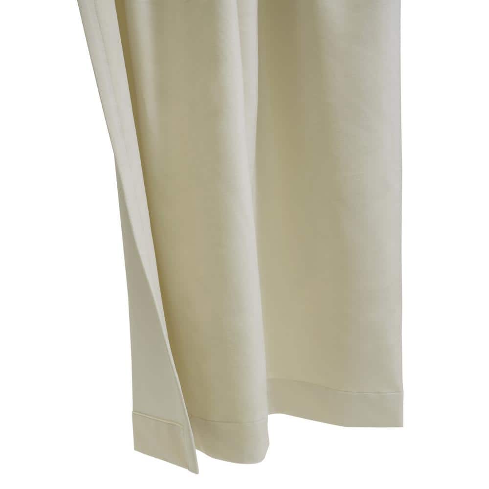 Seren Natural Velvet Room Darkening 50" x 95" Curtain Panel