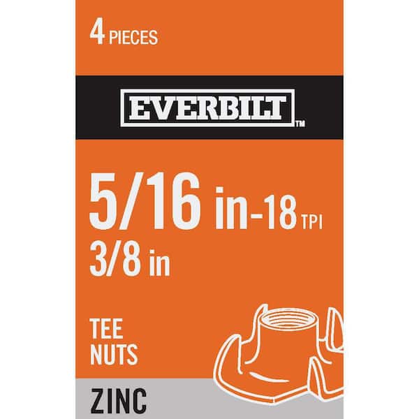 Everbilt 5/16 in.-18 Zinc Plated Tee Nut (4-Pack)
