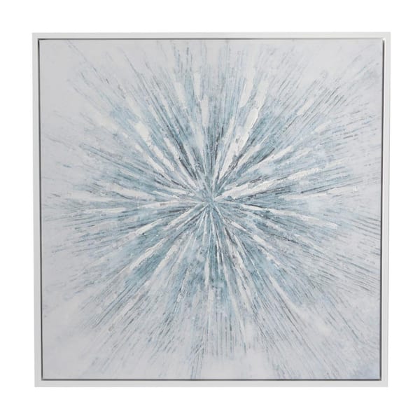CosmoLiving by Cosmopolitan 1- Panel Starburst Radial Framed Wall Art with Silver Frame 39 in. x 39 in.