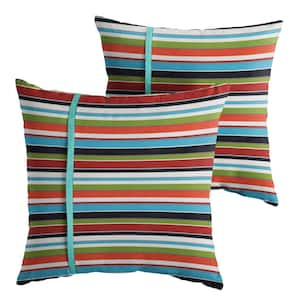 Sunbrella Carousel Confetti Outdoor Knife Edge Throw Pillows (2-Pack)