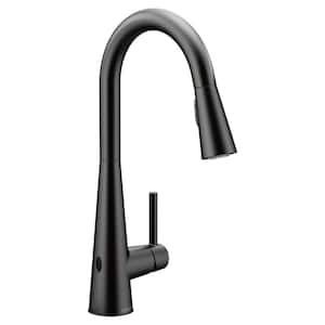 Sleek Touchless Single-Handle Pull-Down Sprayer Kitchen Faucet with Motion Sense Wave in Matte Black