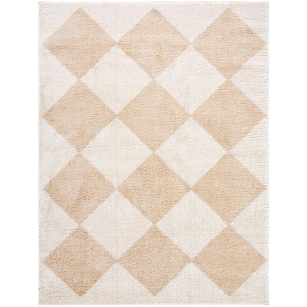 Fossay Shag Beige 8 ft. x 10 ft. Modern Indoor Area Rug price history on PriceWatchPro
