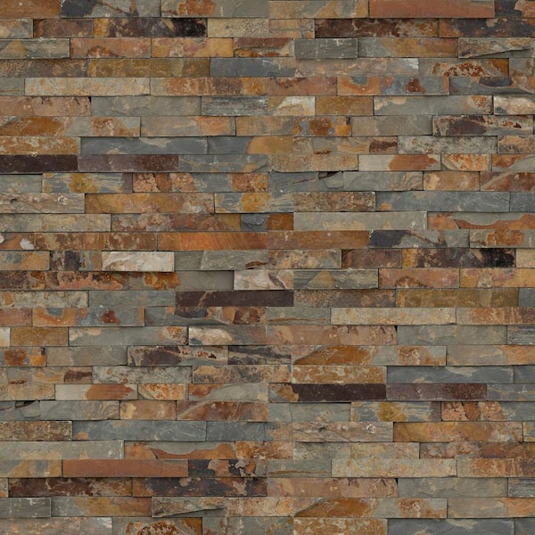 Three Rivers Gold Ledger Panel 6 in. x 24 in. Splitface Slate Wall Tile (12 cases/48 sq. ft./pallet)