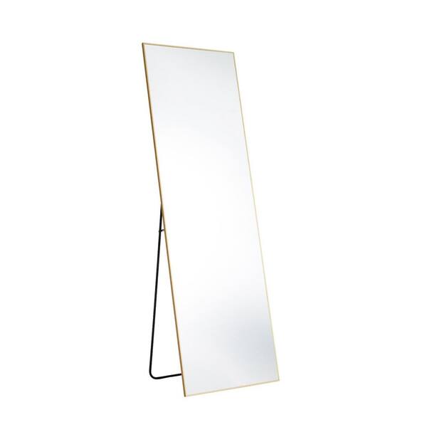 Miscool Avex Gold 21 in. W x 64 in. H Rectangle Aluminum Full Length Mirror With Stand