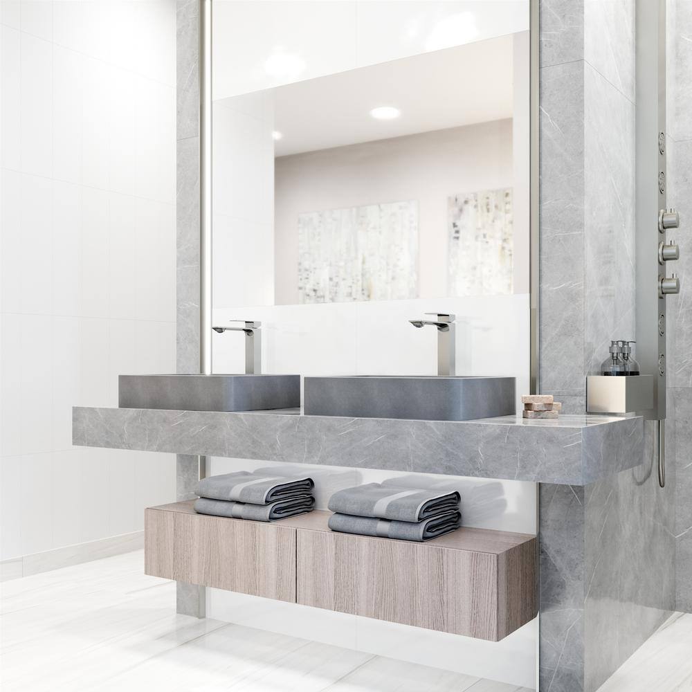 Dunn Brushed Nickel Tall Vessel Bathroom Faucet