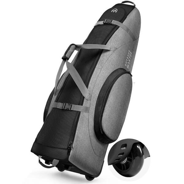 Wildaven Gray Foldable Padded Golf Club Travel Bag with Wheels